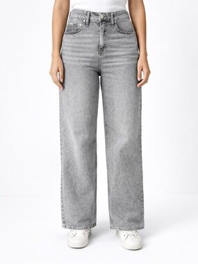 OAT New York High Rise Baby Wide Leg Jeans Gray Wash Women’s Size 8/29